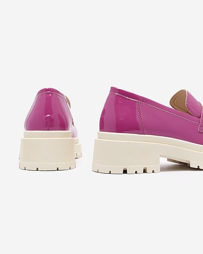 Mocasini lăcuiți fucsia pentru femei Noppel - Încălțăminte