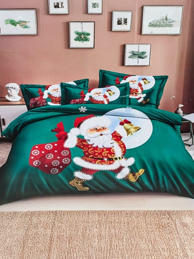 Set de pat de Crăciun Royalfashion în mărimea de 200x220, format din 3 piese