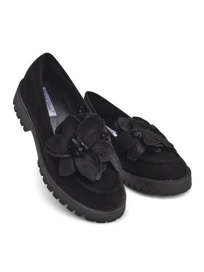 Mocasi eco suede pentru femei Royalfashion cu floarea Floverse