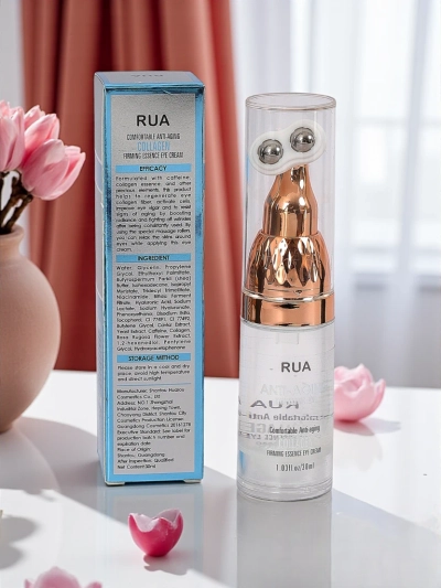 Eye serum with double roller, hyaluronic acid and collagen
