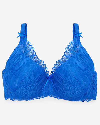 Sutien de damă din dantelă cobalt - Lenjerie intima