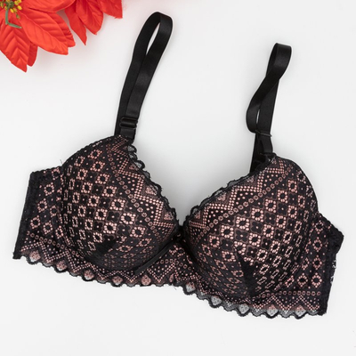 Violet - sutien neagră căptușit cu dantelă - Lenjerie de corp