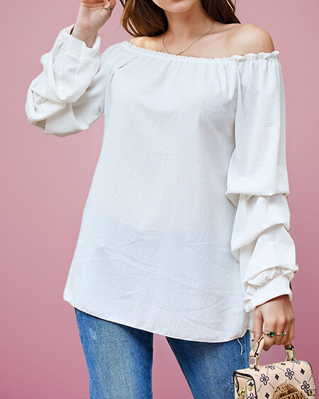 Royalfashion Bluză de damă a'la hiszpanka cu volane