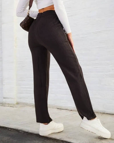 Royalfashion Pantaloni largi cu nervuri pentru femei PLUS SIZE
