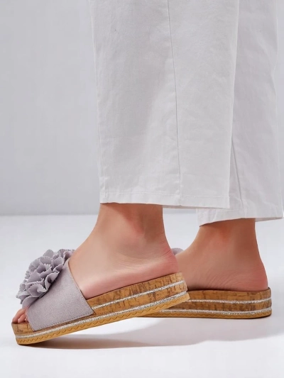 Papuci de plajă pentru femei Royalfashion cu flori Focce