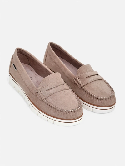 Luna Eleganța mocasinilor bej din piele ecologică