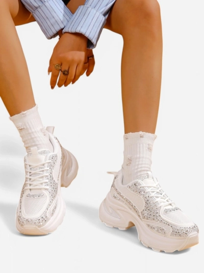 Sneakerii sportive Royalfashion pentru femei cu strasuri Bloss