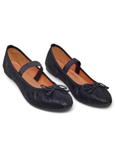 Royalfashion Balerini strălucitoare pentru femei cu fundiță și elastic Safte