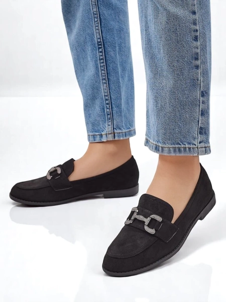 Royalfashion Loafere elegante pentru femei cu o decorare din zirconii Zante