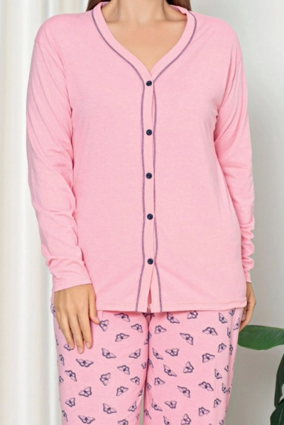 Royalfashion Pijama din două piese pentru femei din bumbac MĂRIME MARE