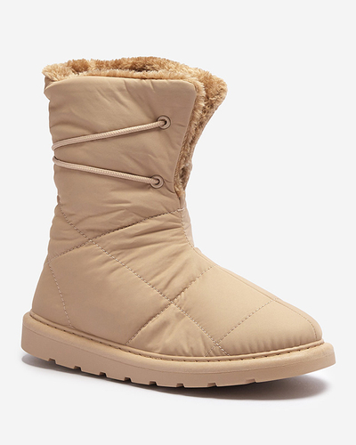 Pantofi de damă maro deschis a'la cizme de zăpadă Amirfu- Footwear