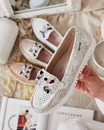 Royalfashion Mocasini traforați cu mărgele pentru femei Nasfali