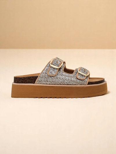 Royalfashion Klapki di Hende Muhé riba Plataforma Nora Woven