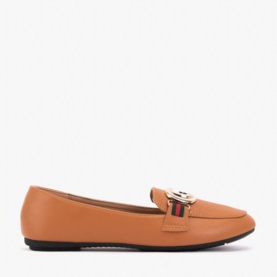 Mocasini de dama cu decor camel Meneris - Incaltaminte