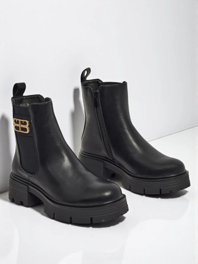 Botine de damă din piele ecologică Fravine