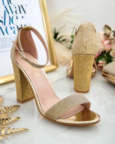 Royalfashion Sandale cu post de brocart de damă Etotta