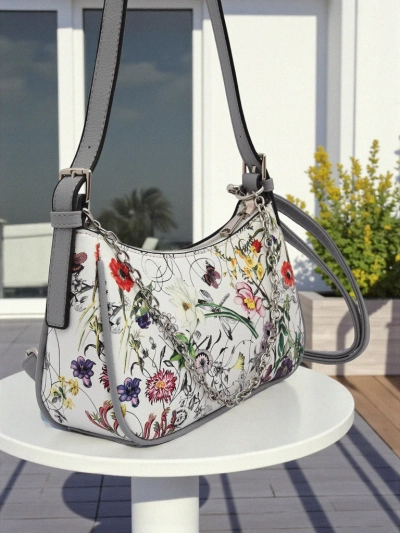 Royalfashion Geantă de damă mică din piele ecologică cu imprimeu floral Lily Bloom