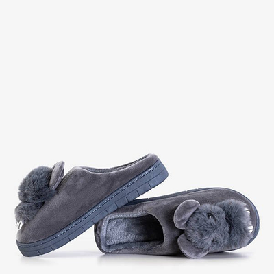 Papuci de culoare gri închis Mouse Amarli - Încălțăminte