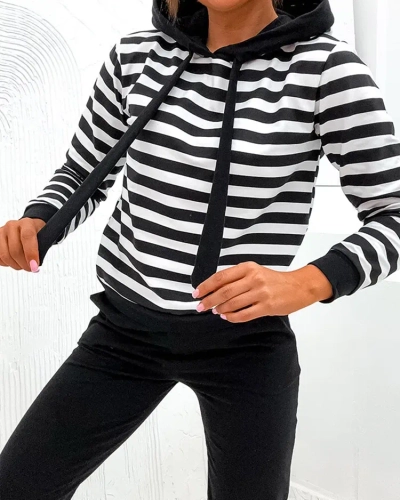 Royalfashion Set pentru femei din bumbac cu dungi