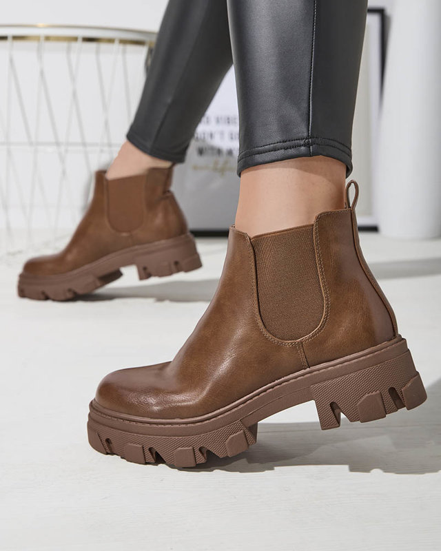 Cizme slip-on de damă de culoare camel Inilco- Footwear