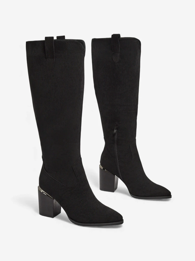 Cizme de damă eco-întoarse cu toc gros Ferrevi