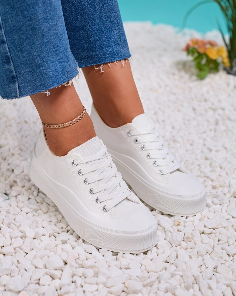 Royalfashion White Luceri platform sports sneakers
