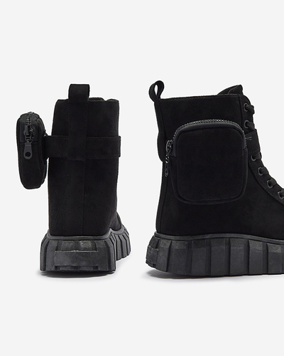 Cizme de damă cu săculeț, de culoare neagră Sauups- Footwear