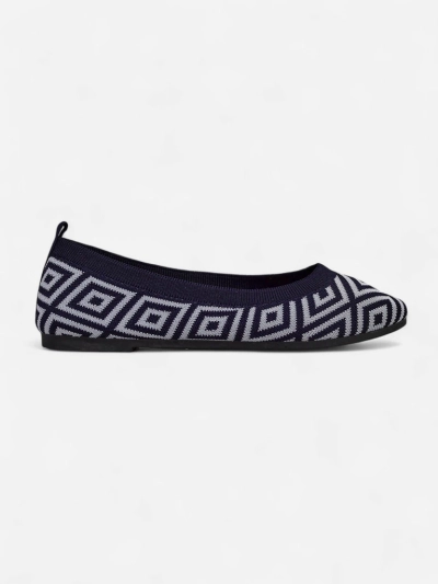 Royalfashion Balerini de damă din material textil cu imprimeu geometric Metric