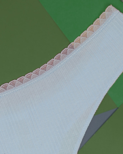 Tanga de dama cu nervuri albastre - Lenjerie intima