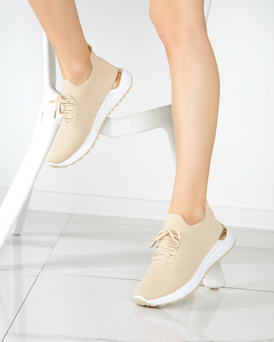 OUTLET Pantofi sport dama din material bej Erina - Incaltaminte