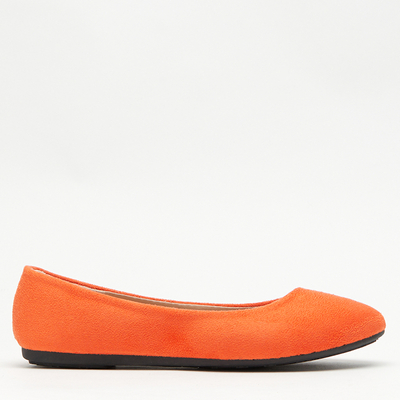 Royalfashion Balerini de damă din eco-suede portocaliu Marius