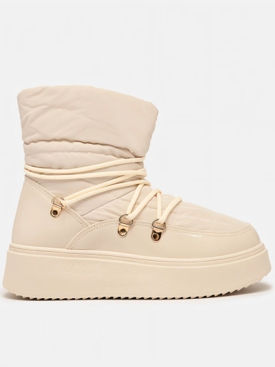 Royalfashion Cizme de zăpadă slip-on pentru femei de culoare crem Dabenda