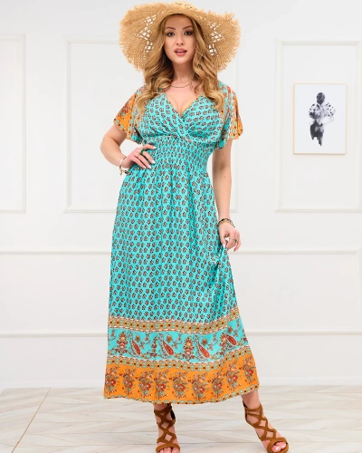 Rochie maxi de vară albastră - Îmbrăcăminte