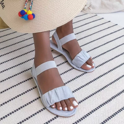 OUTLET Sandale gri dama din piele intoarsa ecologica Wiskonsin - Pantofi