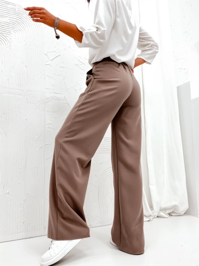 Pantaloni largi din țesătură pentru femei Royalfashion