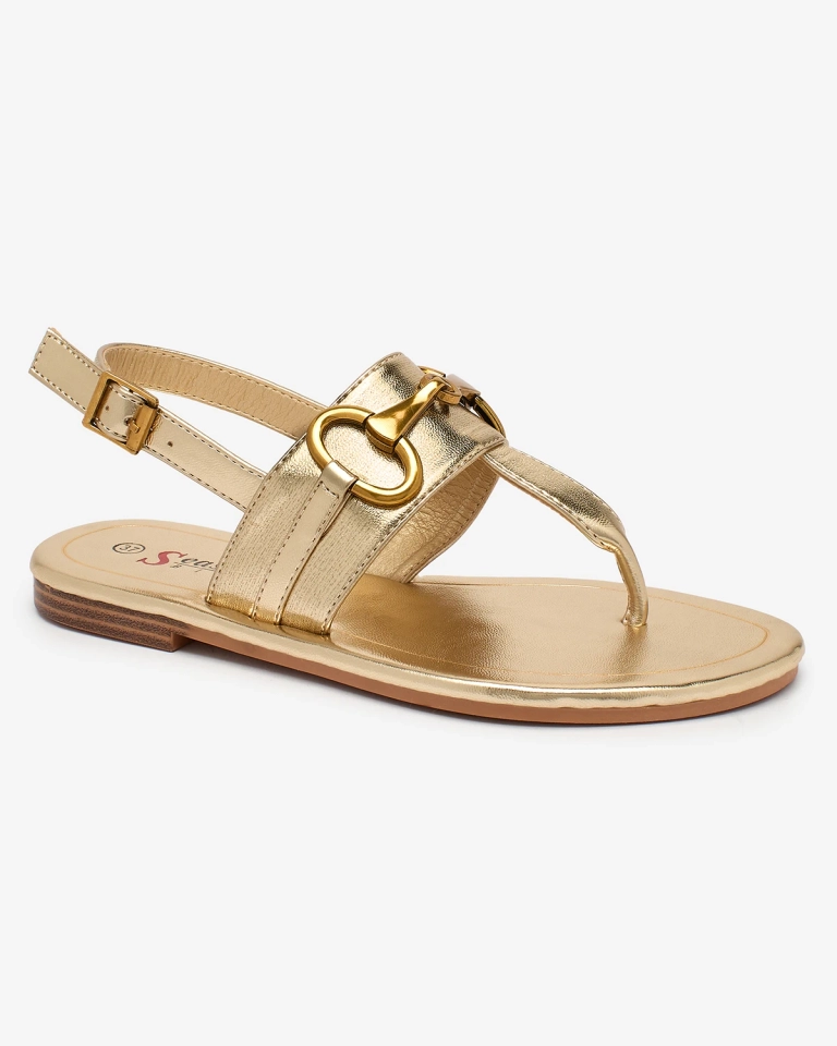 Royalfashion Sandale flip flop pentru femei, aurii Imonel