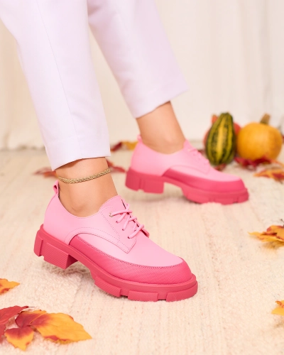 Royalfashion Pink Femei mată Half Boots pe talpă solidă Trendy Chunky