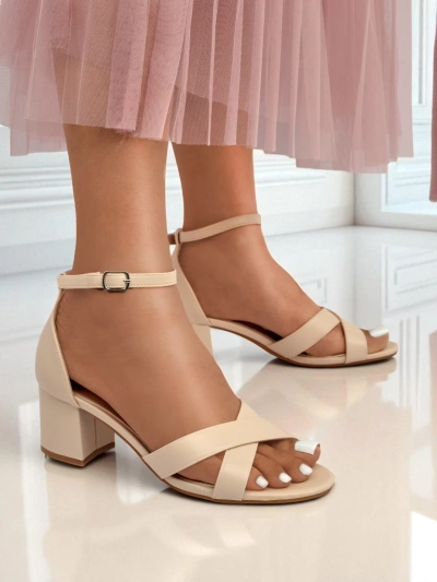 Royalfashion Sandale de damă cu toc jos tip bloc Eleganza Strap