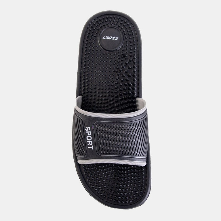 Papuci de cauciuc negri pentru bărbați cu vârfuri Liw - încălțăminte