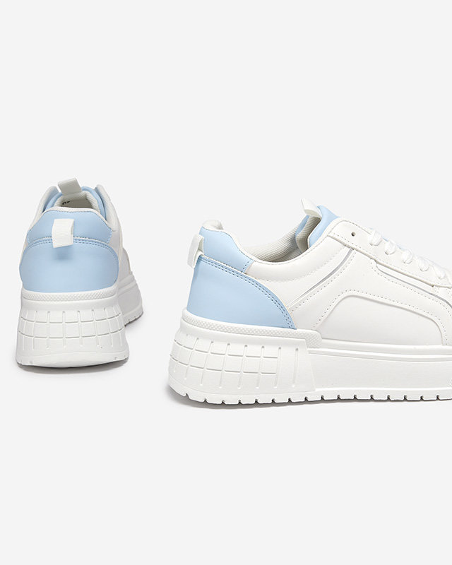 OUTLET Pantofi sport dama albastru si alb din piele ecologica pe platforma Cerecha - Incaltaminte