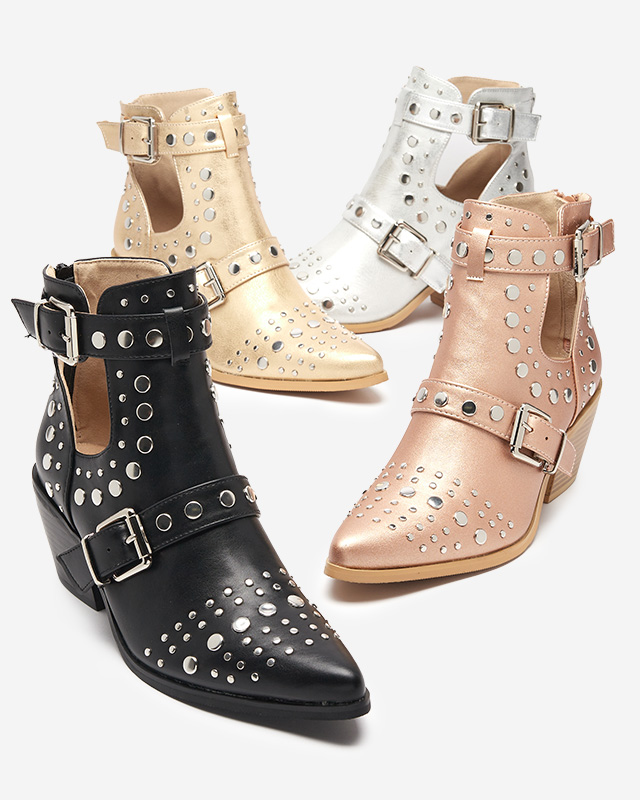 Botine roz și aurii cu jeturi Farrcy- Footwear