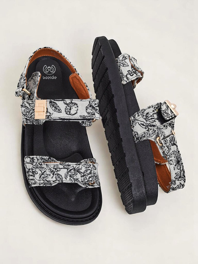 Royalfashion Sandale dama cu imprimeu Aloe