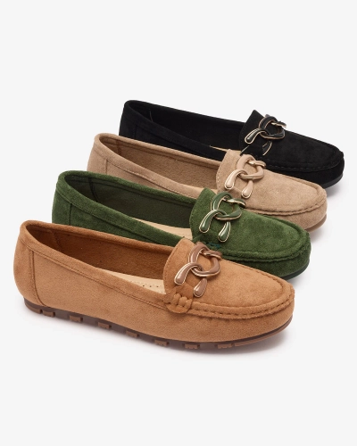 Mocasini de damă de culoare camel cu lanț Lertika - Încălțăminte