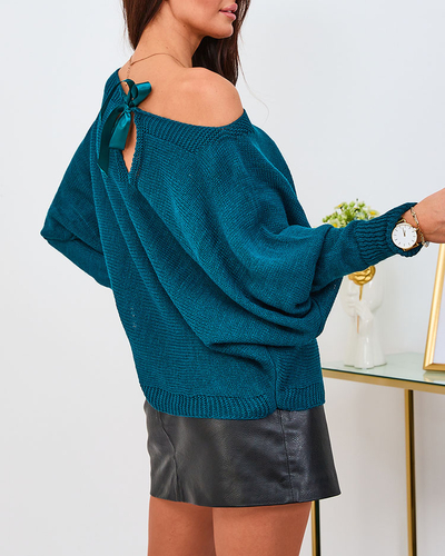 Pulover turcoaz pentru femei Royalfashion