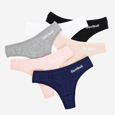 Set chiloți tanga uniformă damă 6 / pachet - Lenjerie intima