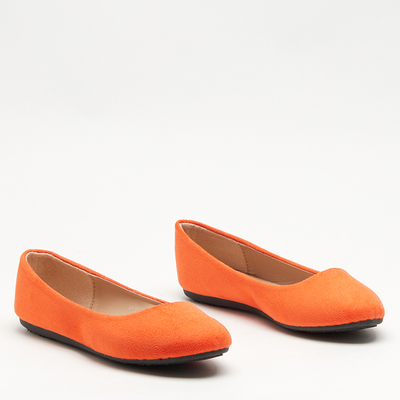 Royalfashion Balerini de damă din eco-suede portocaliu Marius