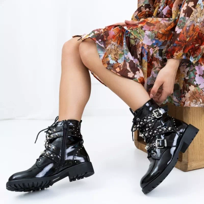 OUTLET Genti dama negre cu jeturi Amriel - Incaltaminte