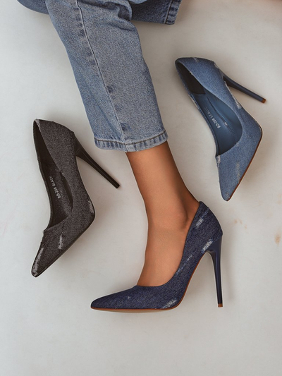 Royalfashion Pantofi stiletto pentru femei Denim Chic