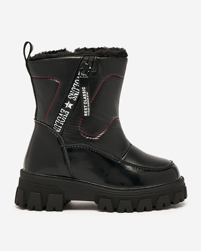 Royalfashion Pantofi pentru copii a'la cizme de zăpadă în negru Sorroda