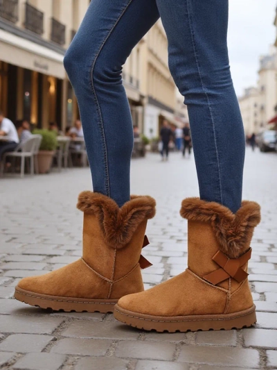 Botine de iarnă pentru femei Royalfashion cu fundiță Gezio